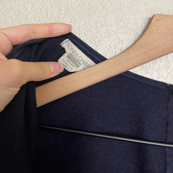 Donni Charm Wool Duo Wonder Cape Poncho OS Colorblock Oversized Drape Slouchy - Picture 3 of 8